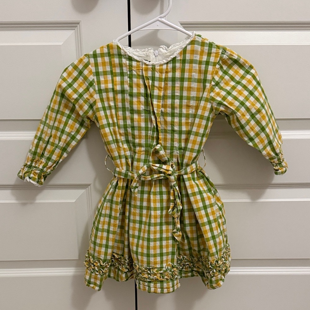 Plaid Green and Yellow Kids Dress